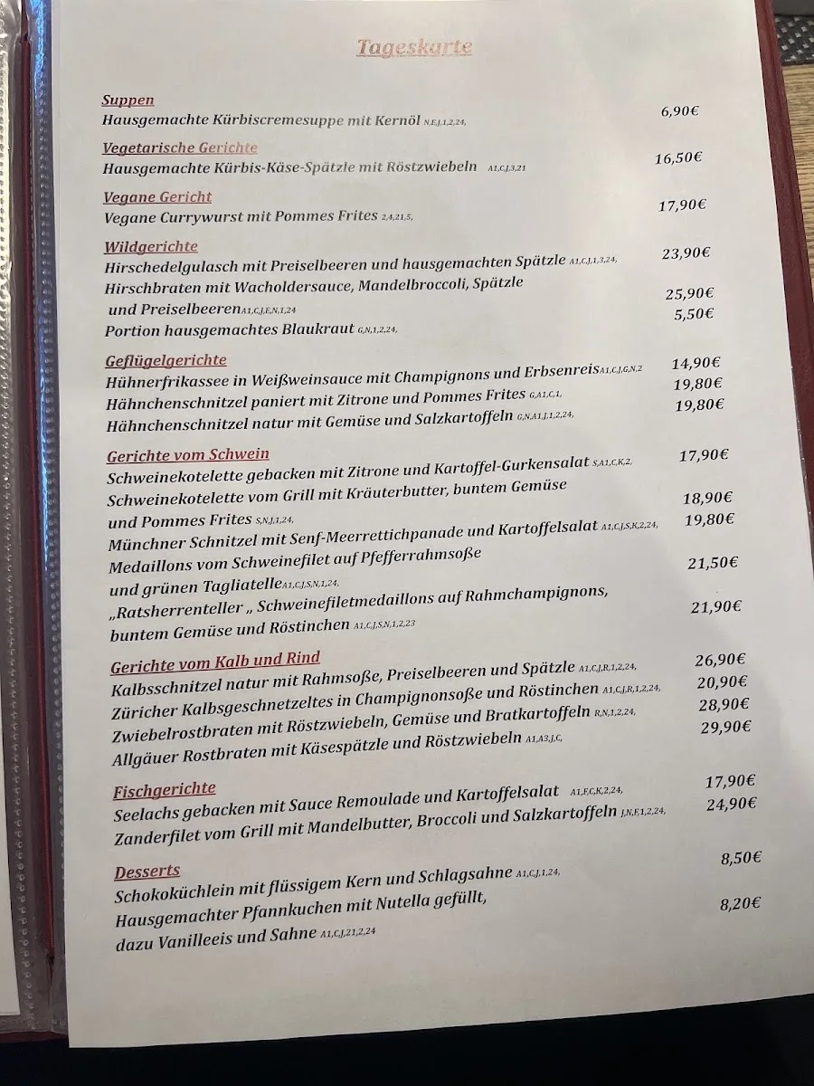 Lindwurmstüberl – Speisekarte in München, Bayern