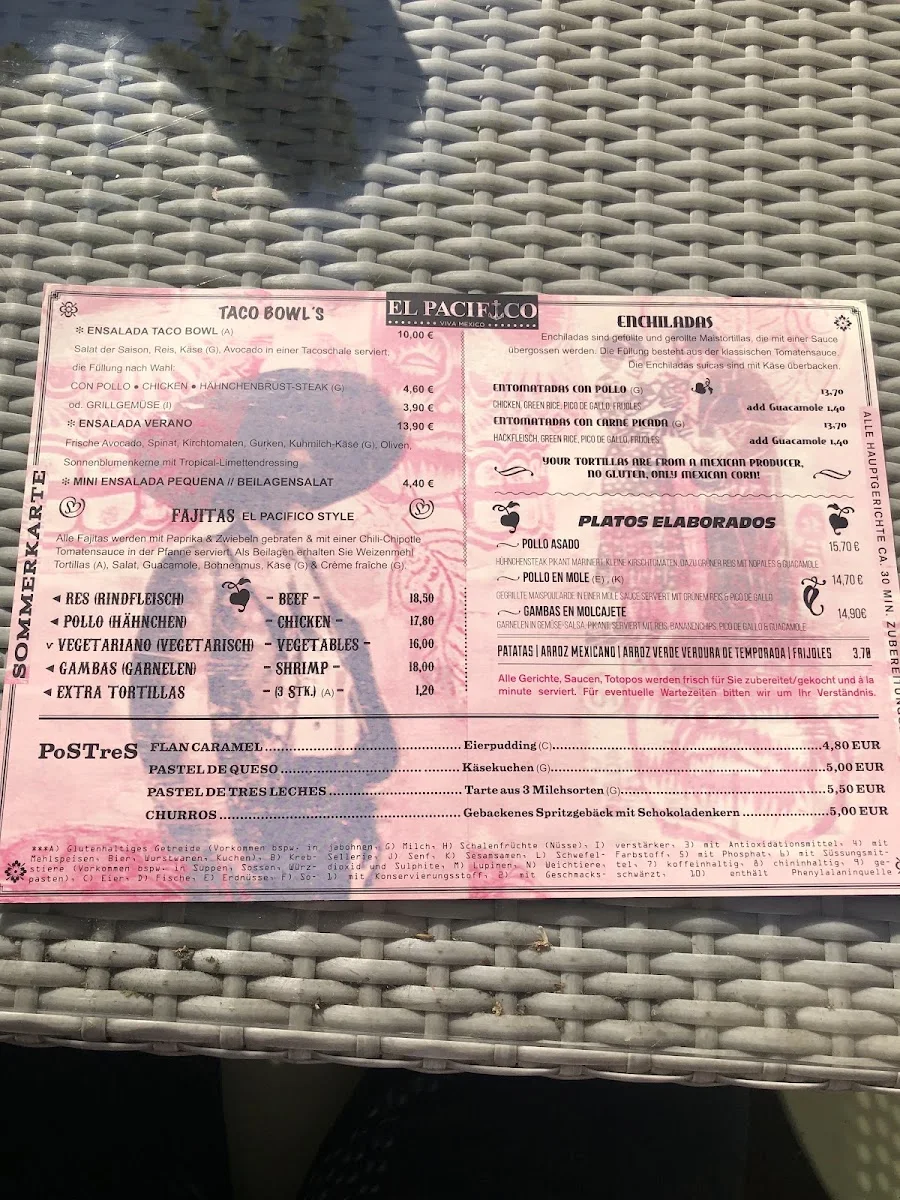 El Pacifico – Speisekarte in Frankfurt am Main, Hessen