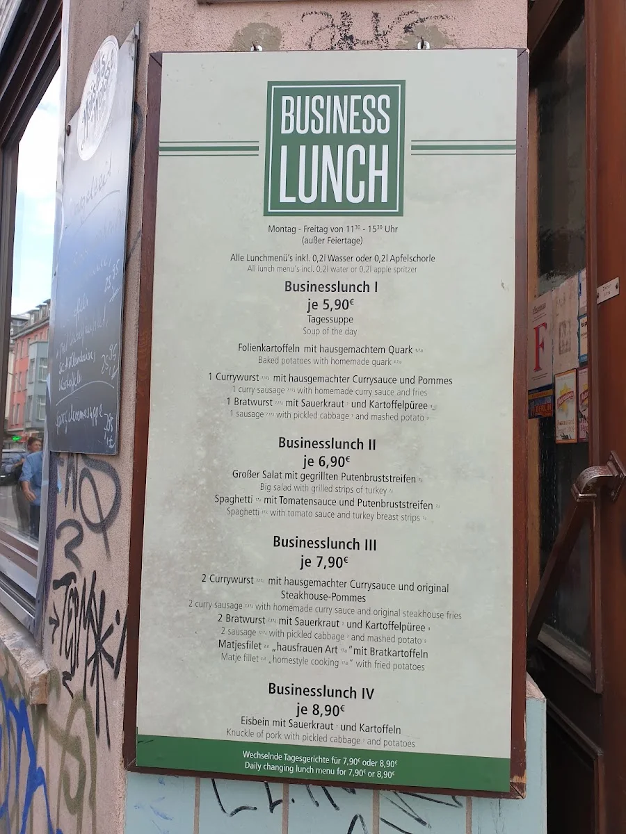 Restaurant "Mittmann's" – Speisekarte in Berlin