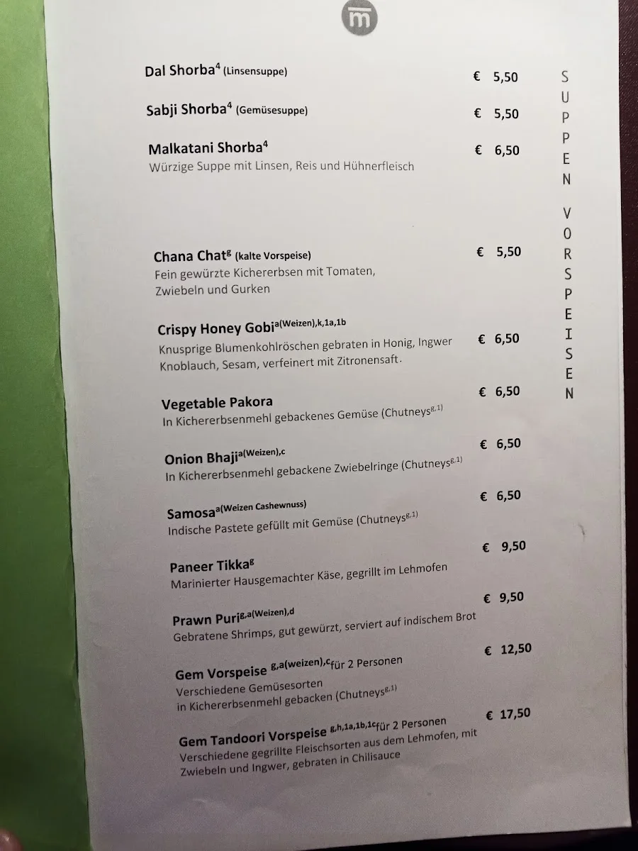 Maharani Gastro GmbH – Speisekarte in Ottobrunn, Bayern