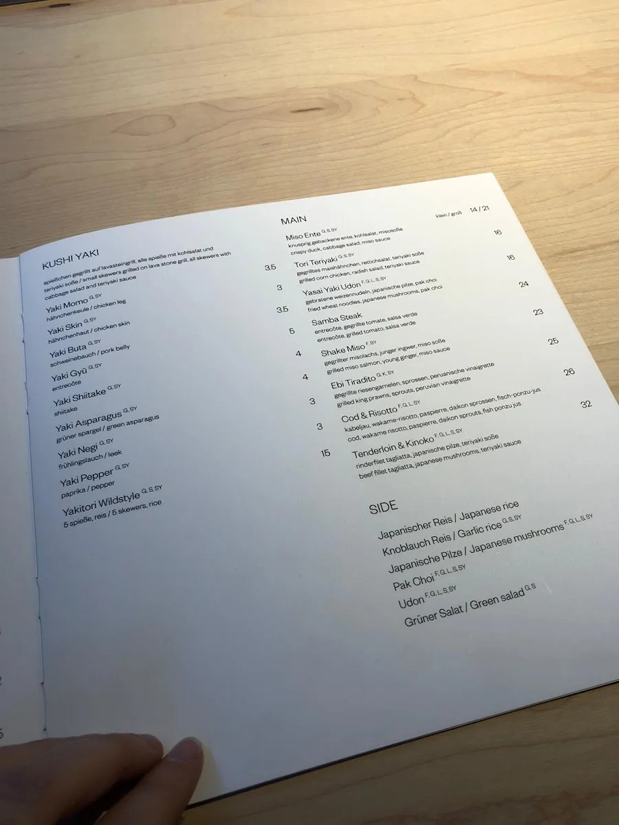 MONO – Speisekarte in Braunschweig, Niedersachsen