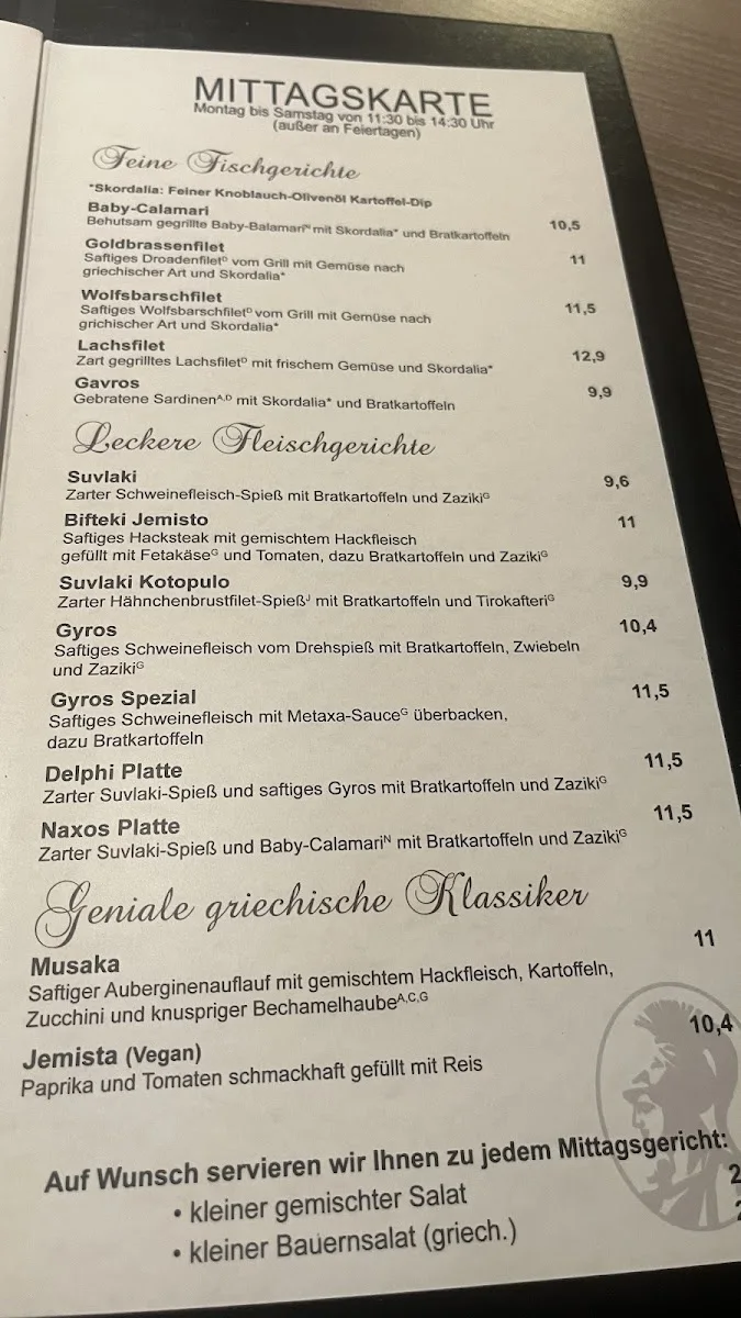 Restaurant Athene – Speisekarte in München, Bayern