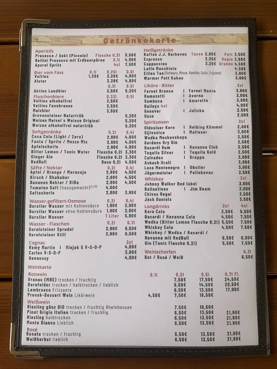 Restaurant Alte Schmiede – Speisekarte in Borstel-Hohenraden, Schleswig-Holstein