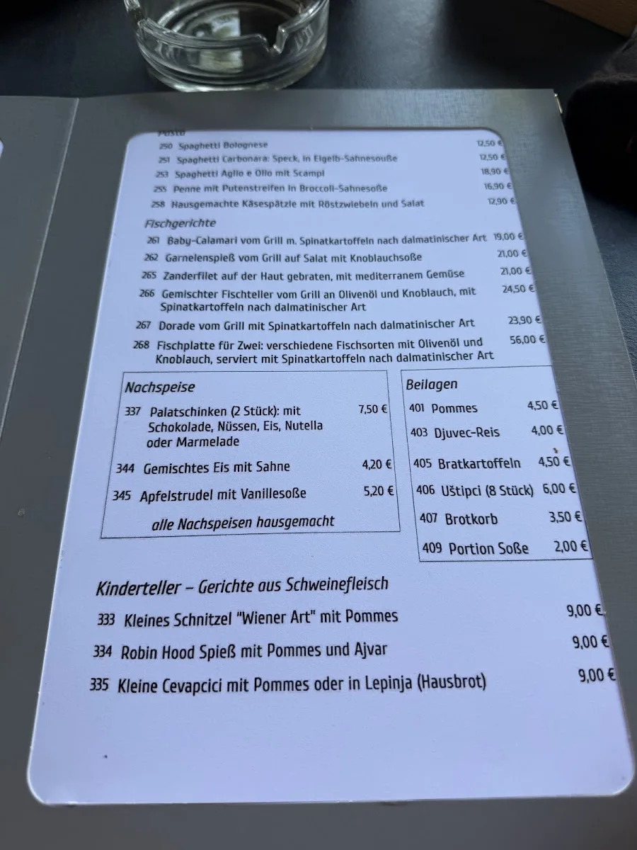Restaurant Zadar – Speisekarte in Karlsfeld, Bayern