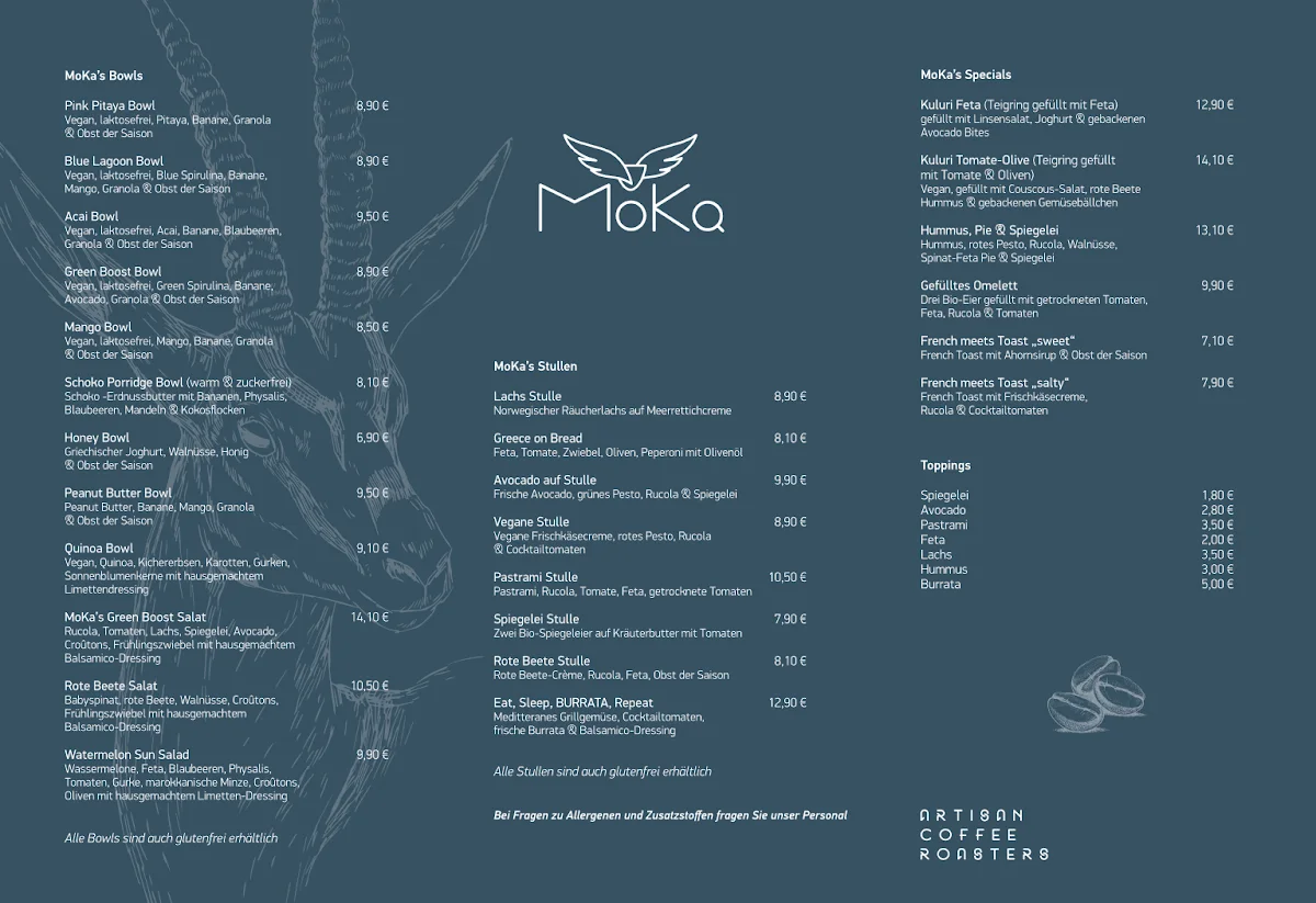 Moka Roasters – Speisekarte in Frankfurt am Main, Hessen