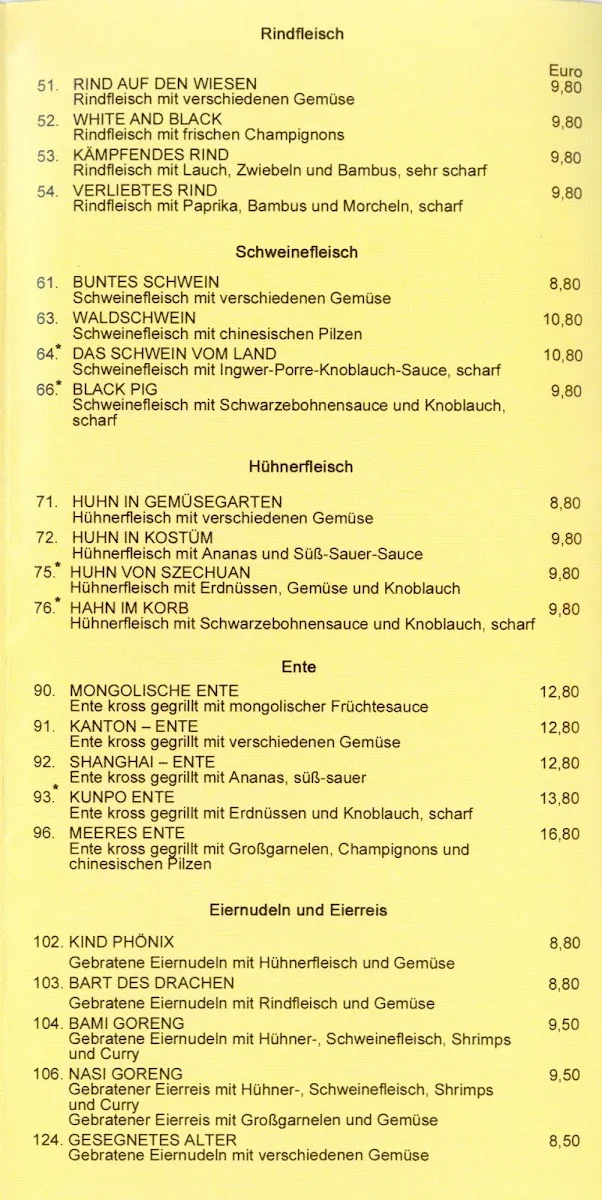 China Restaurant Mongolei Norderstedt – Speisekarte in Norderstedt, Schleswig-Holstein