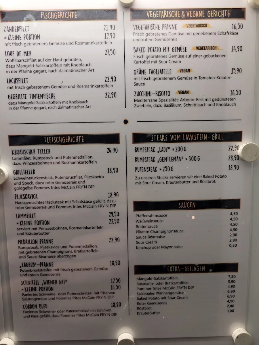 Kroatien Restaurant Mediterraneo – Speisekarte in Ahrensburg, Schleswig-Holstein