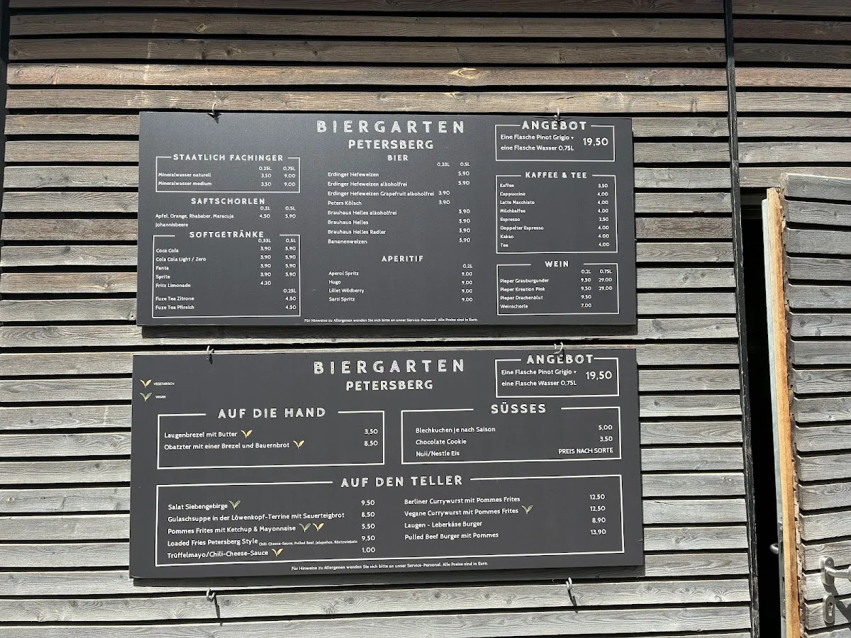 Biergarten Petersberg – Speisekarte in Königswinter, Nordrhein-Westfalen