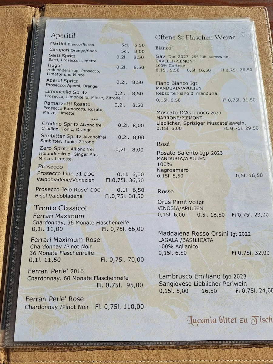 Trattoria Lucania Falkensee – Speisekarte in Falkensee, Brandenburg