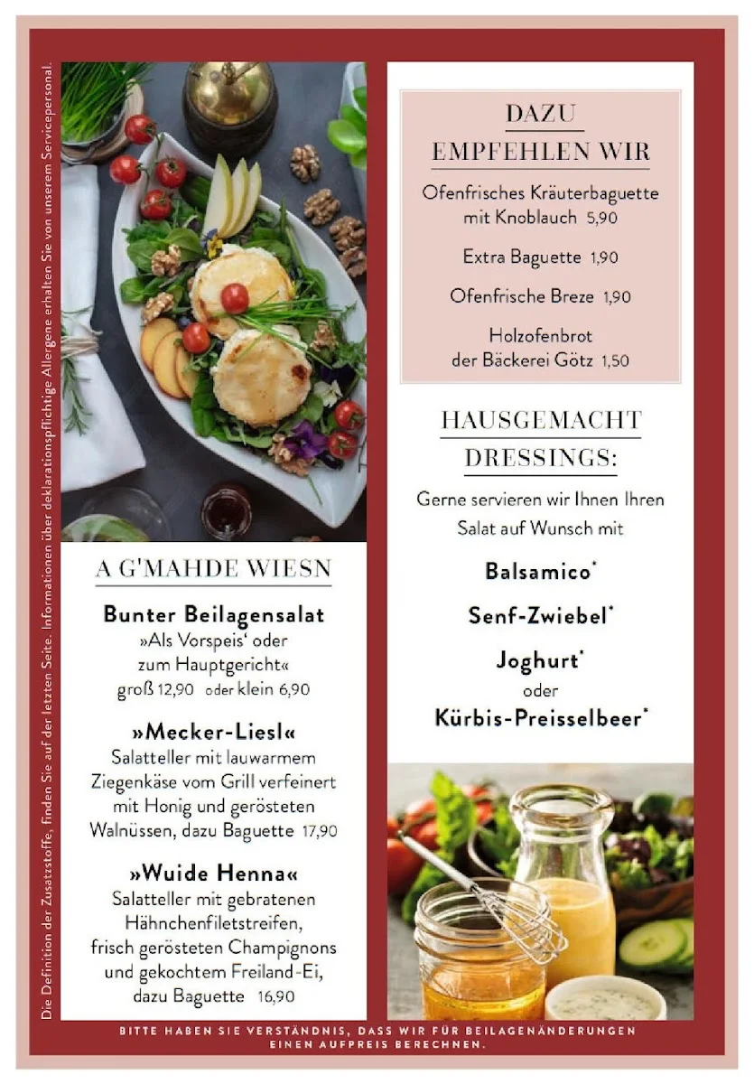 Schinken-Peter – Speisekarte in München, Bayern