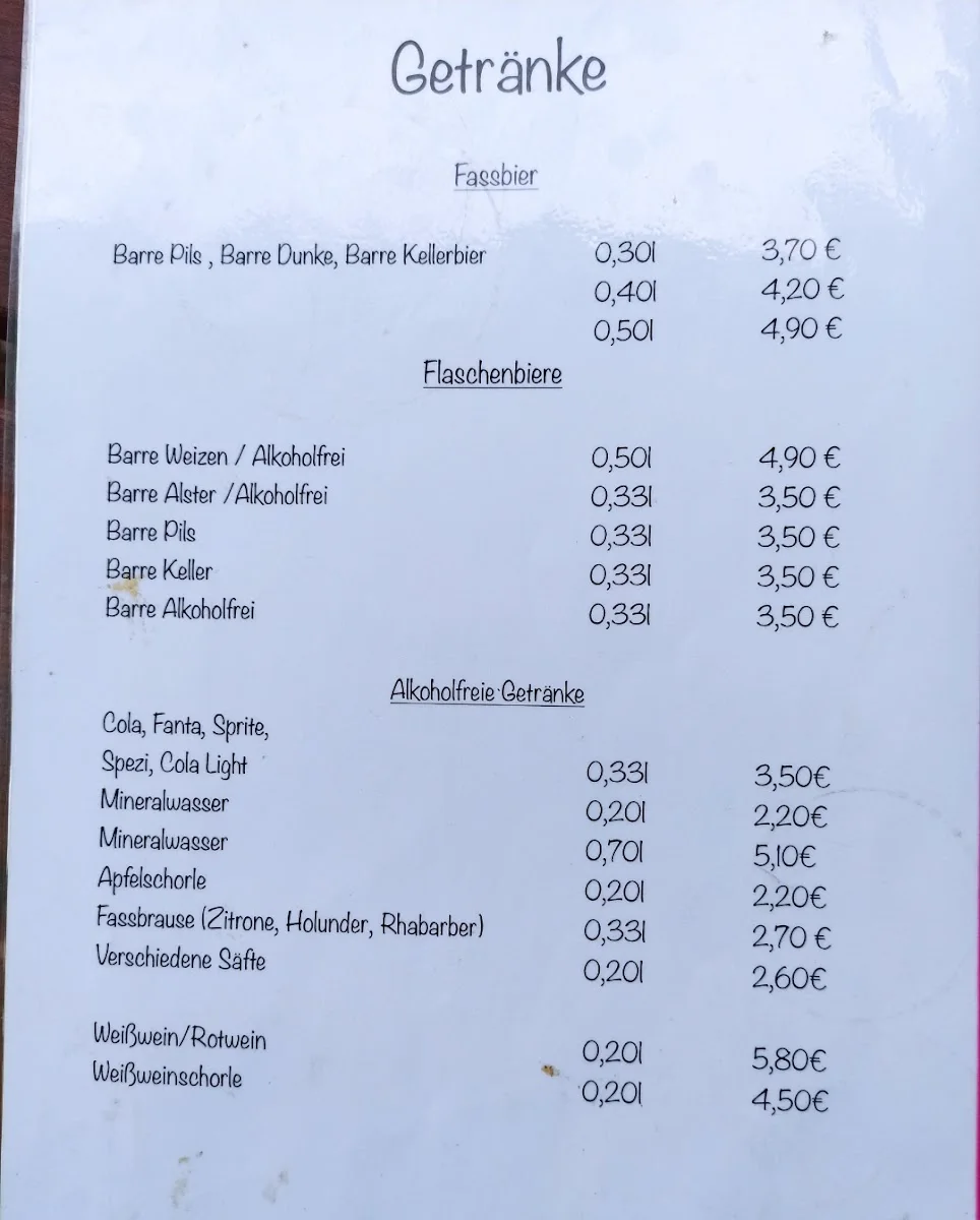 Vereinsheim Fresenbulten – Speisekarte in Bremen