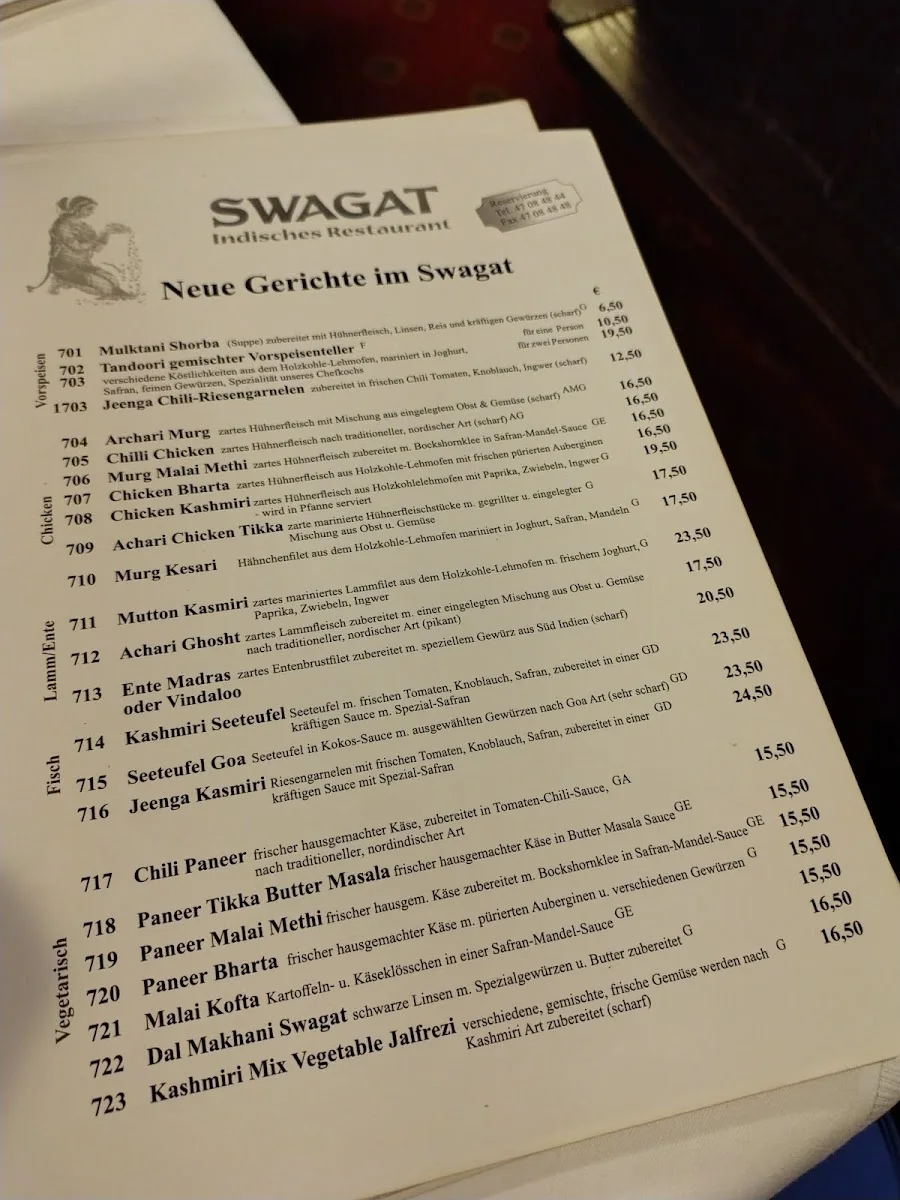 Swagat - Indisches Restaurant München – Speisekarte in München, Bayern