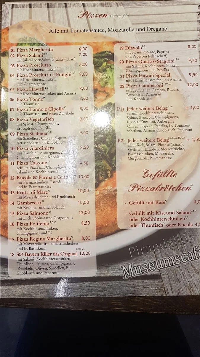 Pizzeria Trattoria Pirandello – Speisekarte in Gelsenkirchen, Nordrhein-Westfalen