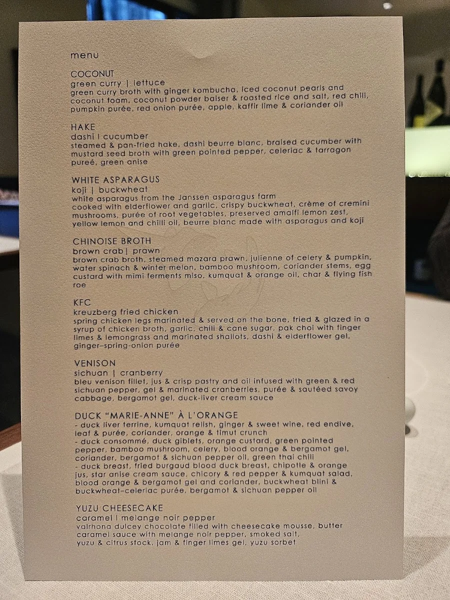 Restaurant Tim Raue – Speisekarte in Berlin