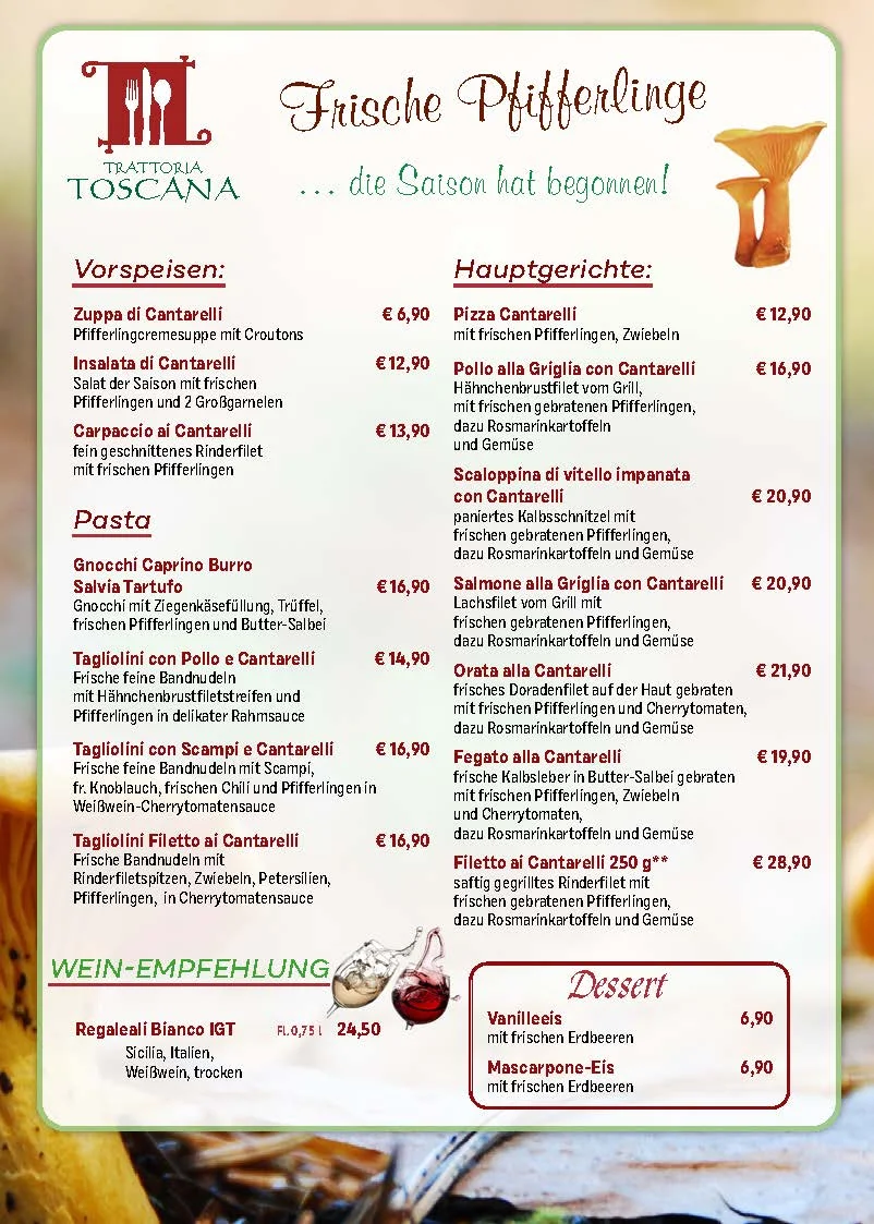 Trattoria Toscana Clayallee – Speisekarte in Berlin