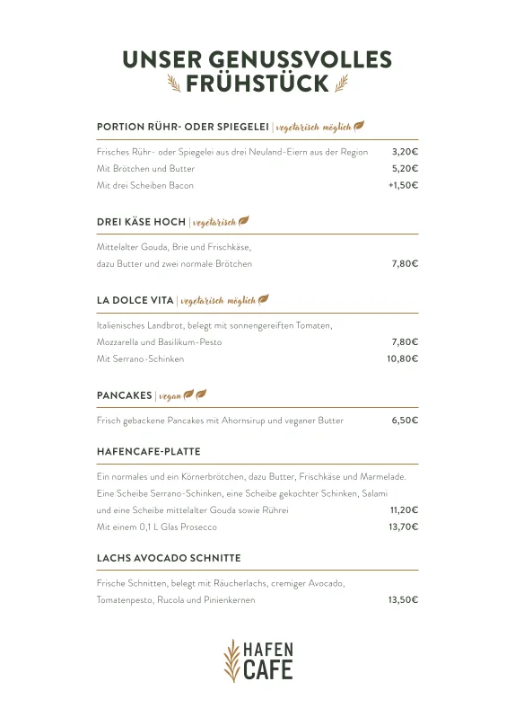 Hafencafe – Speisekarte in Bergkamen, Nordrhein-Westfalen