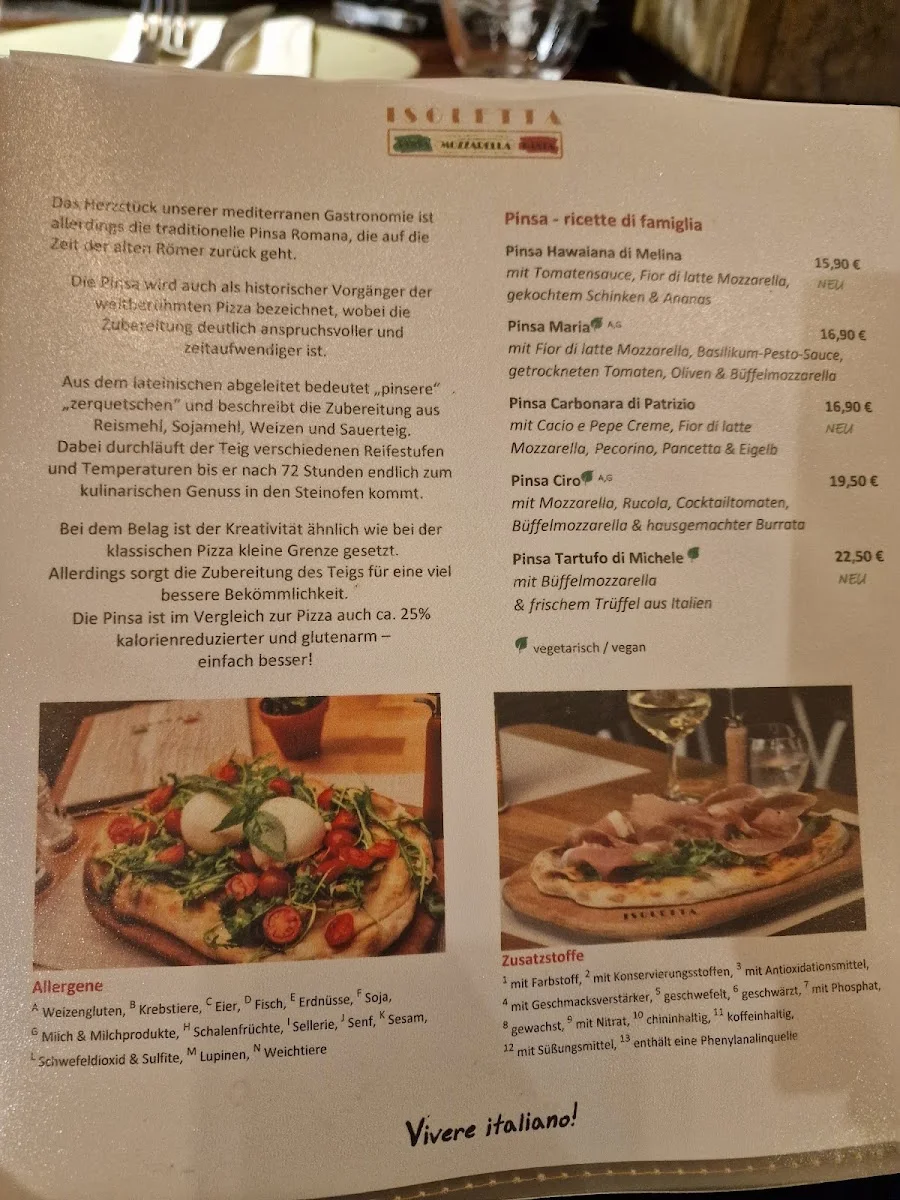 Ristorante Isoletta – Speisekarte in Frankfurt am Main, Hessen