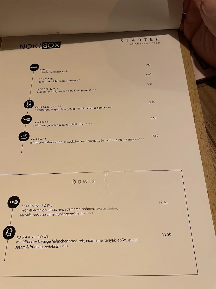 NOKIBOX – Speisekarte in Dortmund, Nordrhein-Westfalen