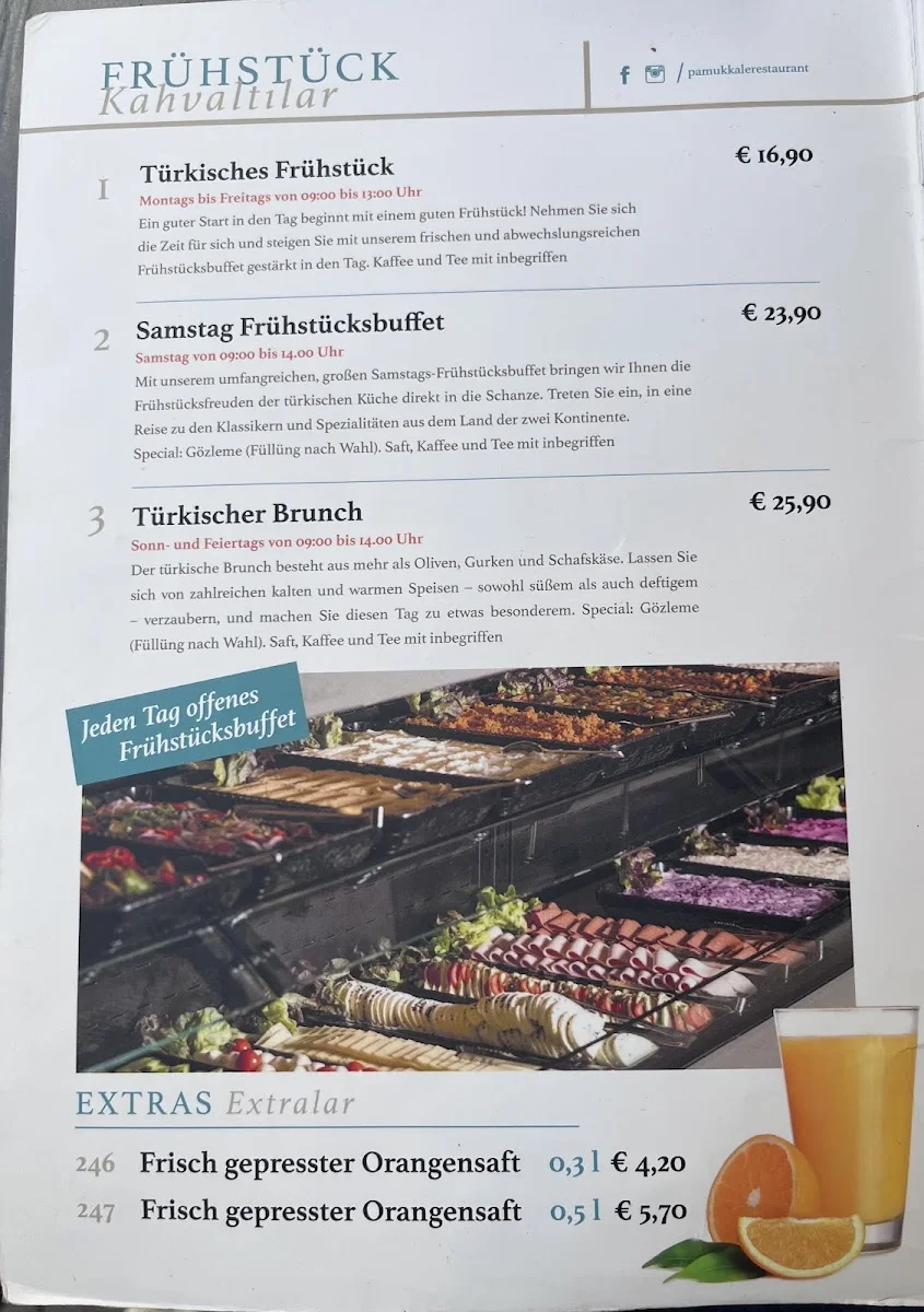 Pamukkale Köz Schanze – Speisekarte in Hamburg