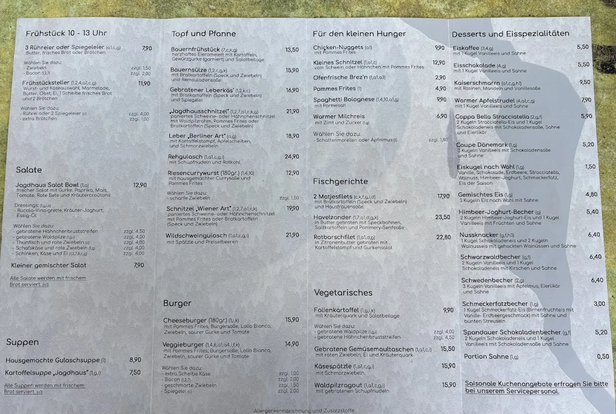 Jagdhaus Spandau – Speisekarte in Berlin