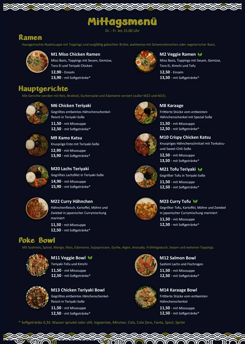 Daimyo - Ramen • Sushi • Bowls – Speisekarte in Köln, Nordrhein-Westfalen