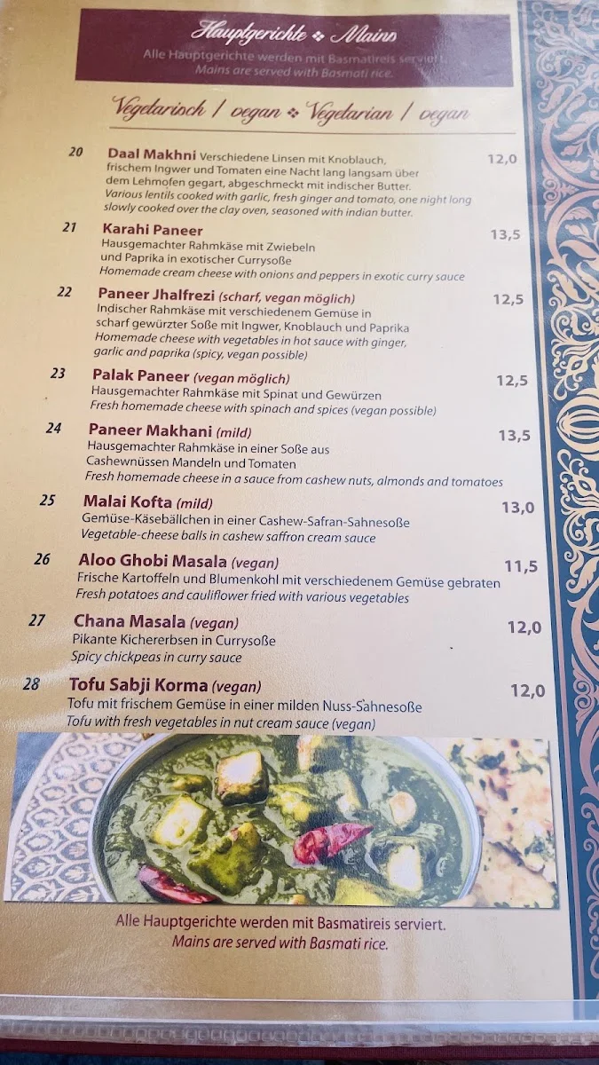 Indian Village Berlin-Mitte – Speisekarte in Berlin