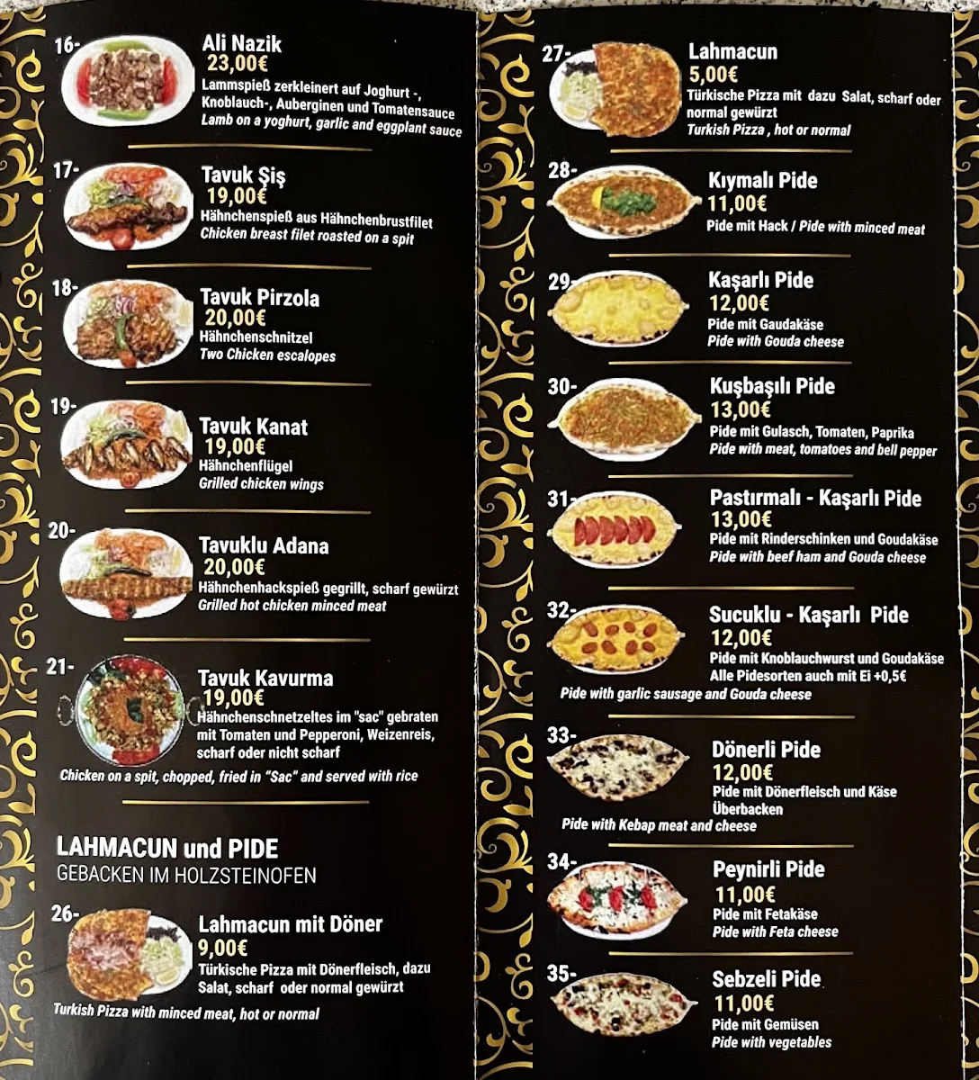 Öz Urfa Kebap Haus – Speisekarte in Hamburg