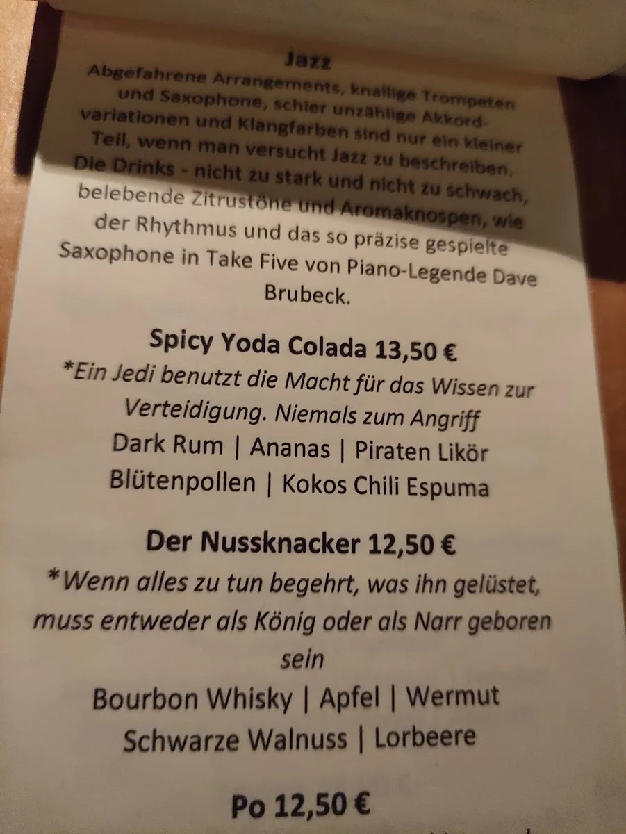 Schwarz Weiß Bar – Speisekarte in Stuttgart, Baden-Württemberg