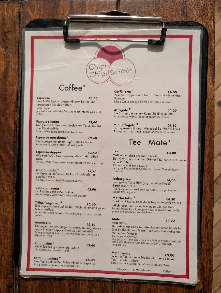 Chipi Chipi Bombón – Menü in Berlin