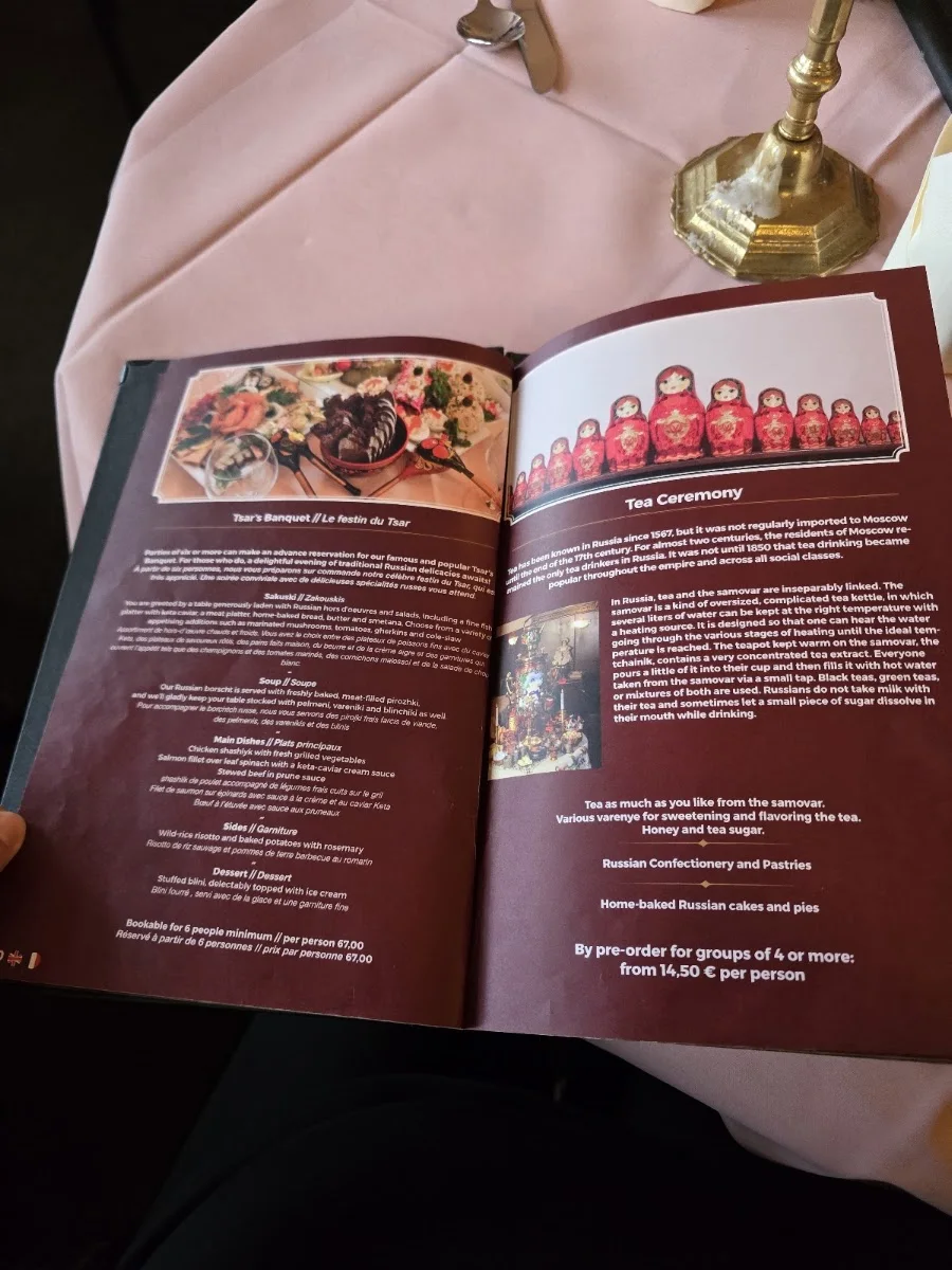 Restaurant Samowar – Speisekarte in Berlin