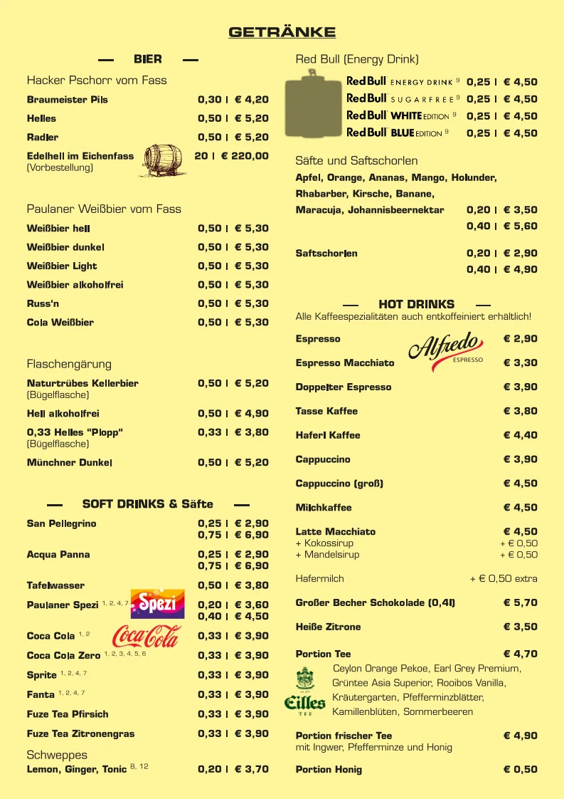 ZAR Gaststätten GmbH – Speisekarte in München, Bayern