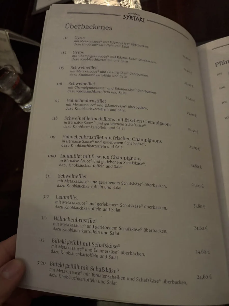 Syrtaki – Speisekarte in Berlin