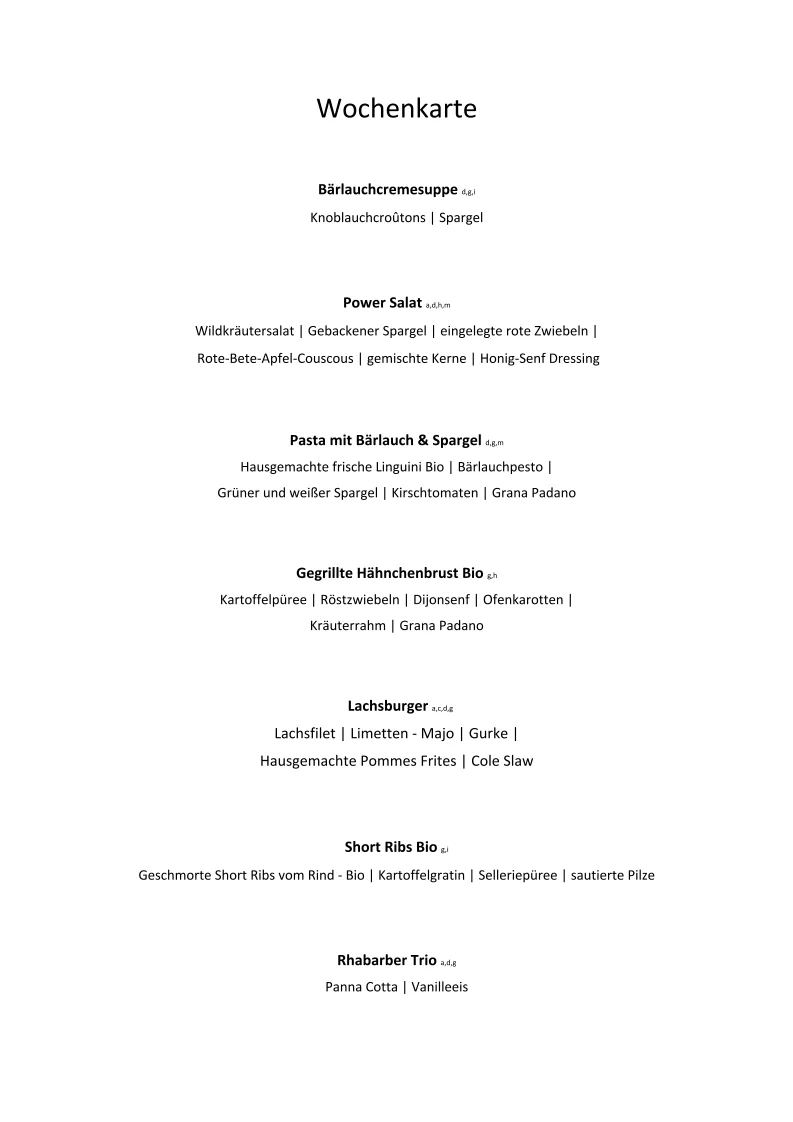 auszeit – Speisekarte in Berlin