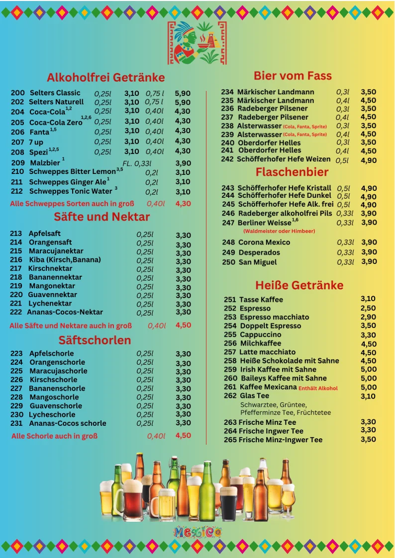 Casa Mexicana – Speisekarte in Cottbus, Brandenburg