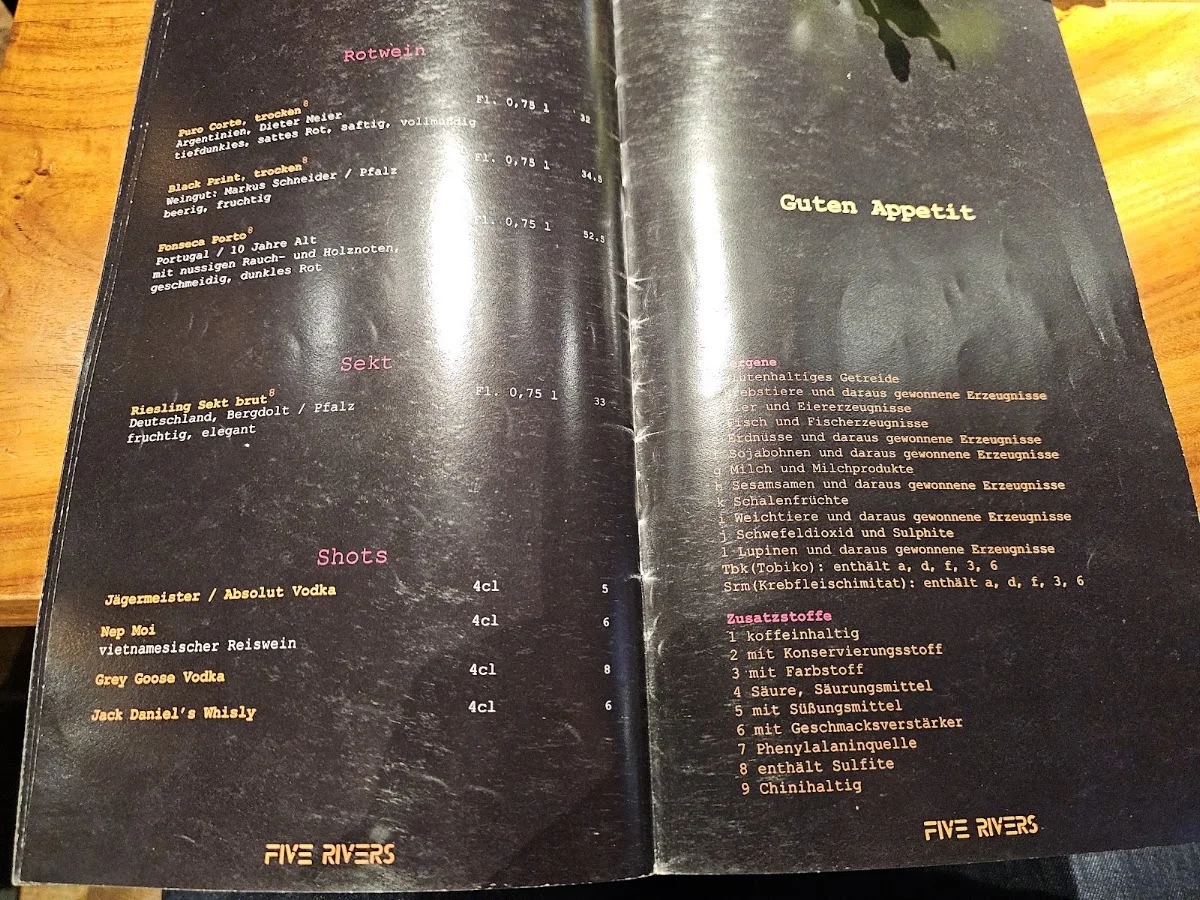 Five Rivers Restaurant – Speisekarte in Berlin