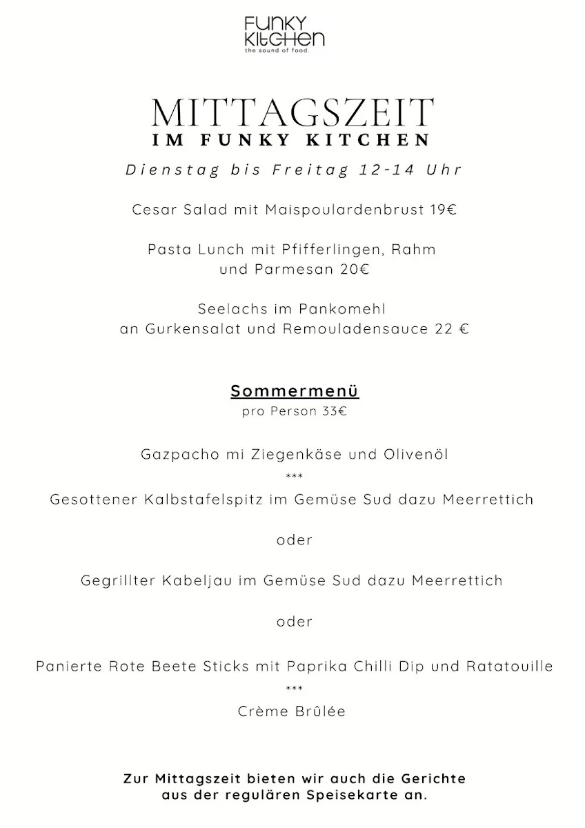 Funky Kitchen – Speisekarte in Hannover, Niedersachsen