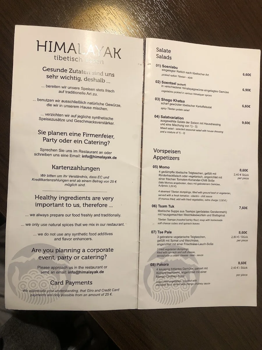 Himalayak Restaurant – Speisekarte in Bonn, Nordrhein-Westfalen