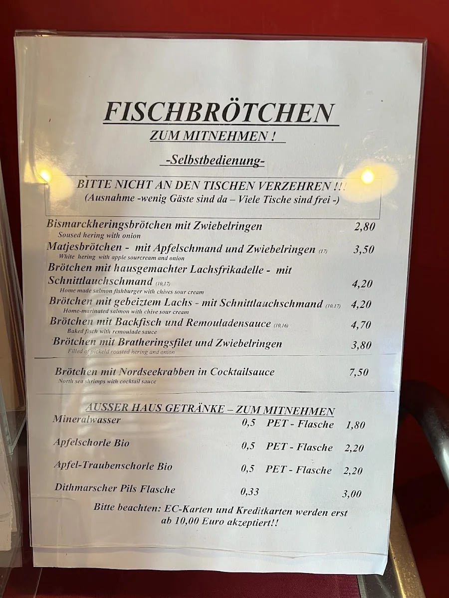 Fischbeisl Volkmar Preis – Speisekarte in Hamburg