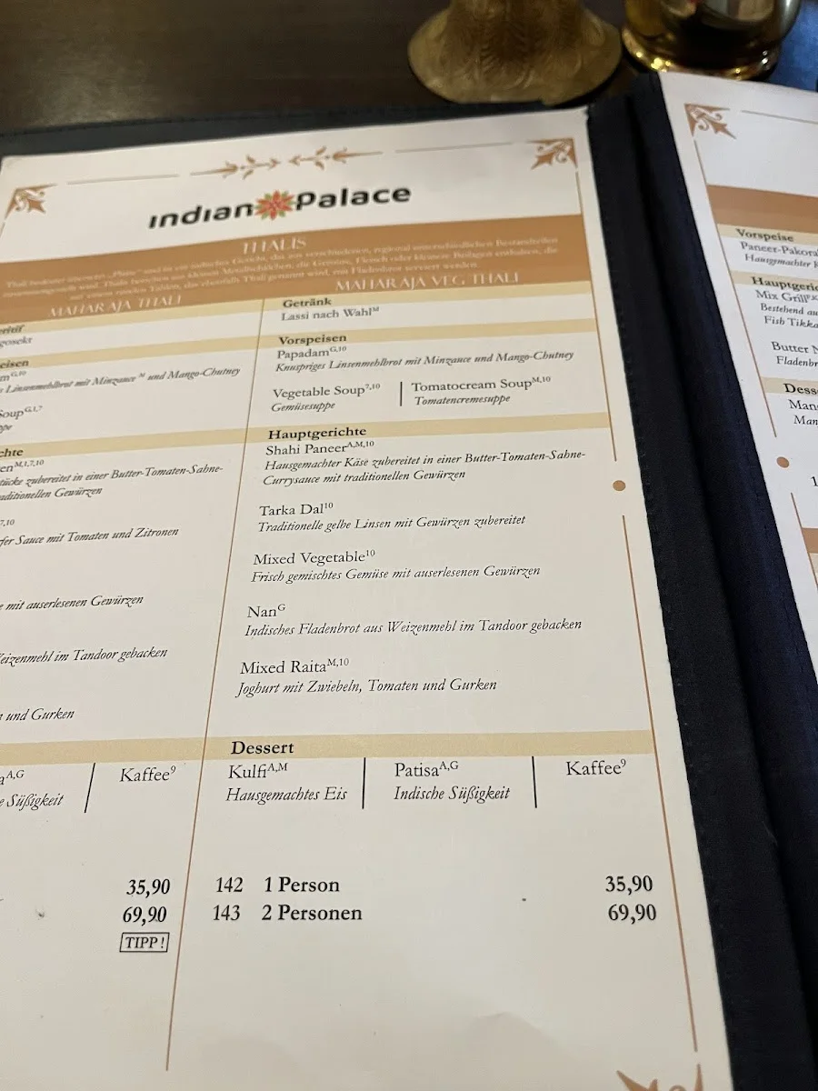 Indisches Restaurant Indian Palace - Stuttgart – Speisekarte in Stuttgart, Baden-Württemberg