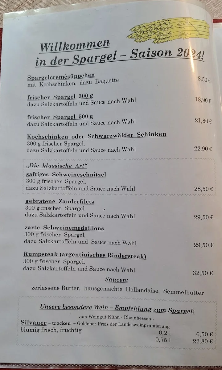Restaurant „Zur S-Bahn“ – Speisekarte in Berlin