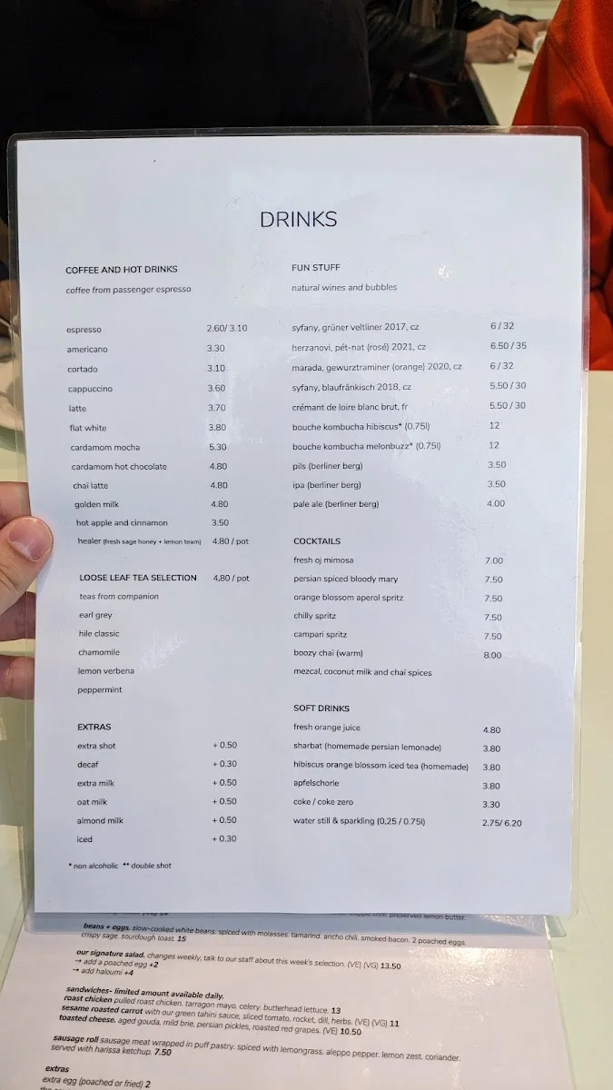 rocket + basil – Speisekarte in Berlin