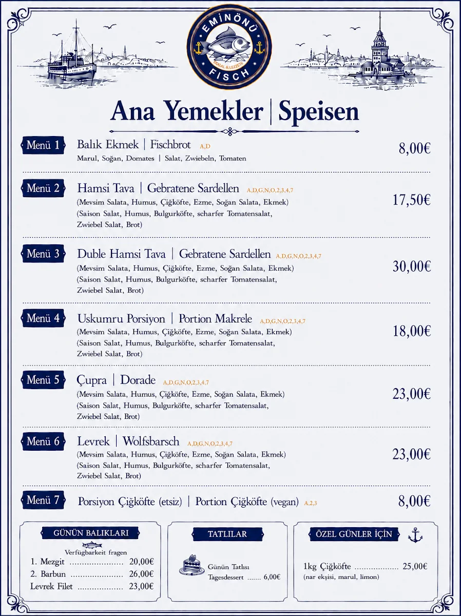 Eminönü fisch 02 Bochum – Speisekarte in Bochum, Nordrhein-Westfalen