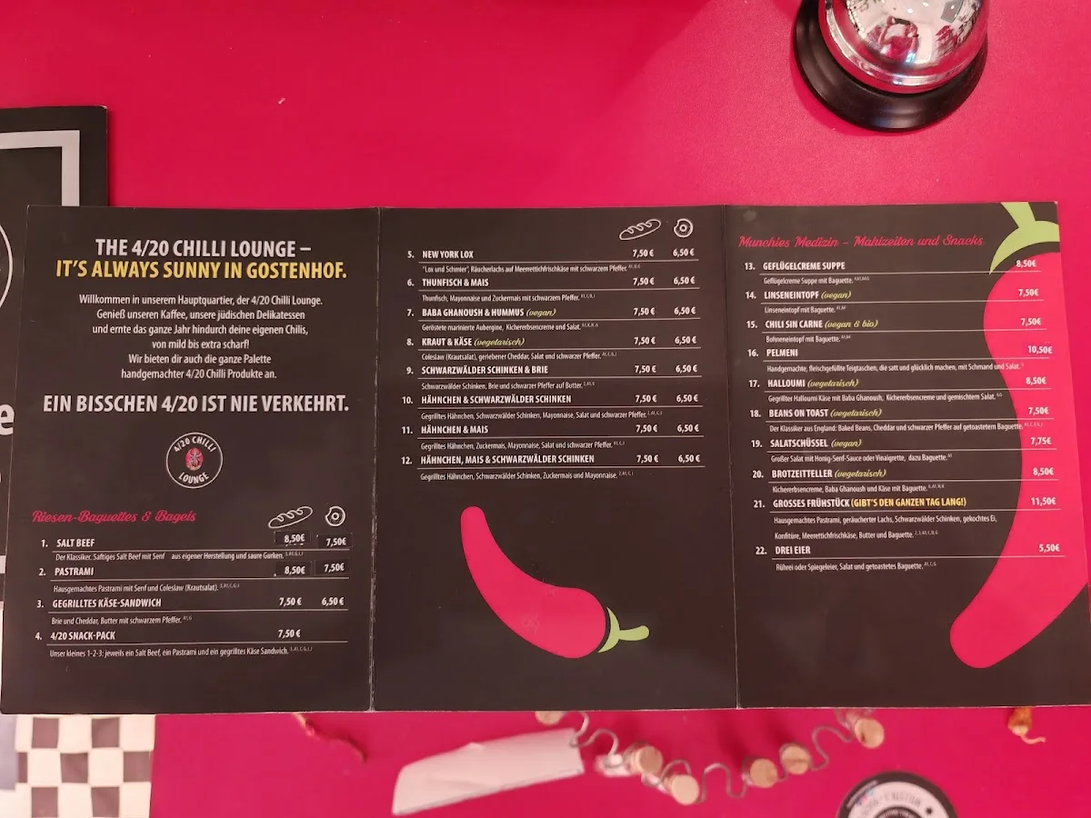 The 4/20 Chilli Lounge – Speisekarte in Nürnberg, Bayern