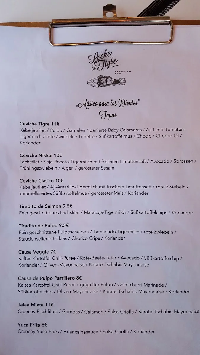 Tigre – Speisekarte in Hamburg