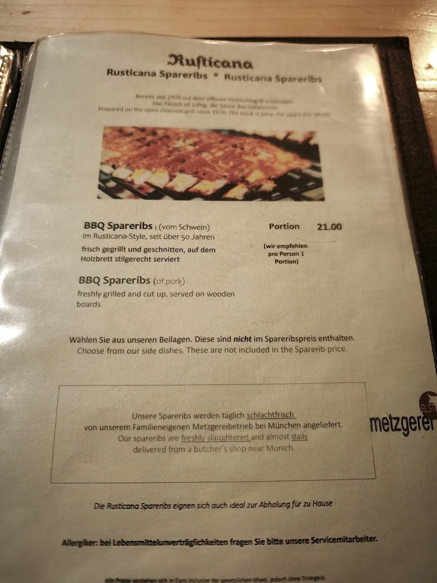 Rusticana – Speisekarte in München, Bayern