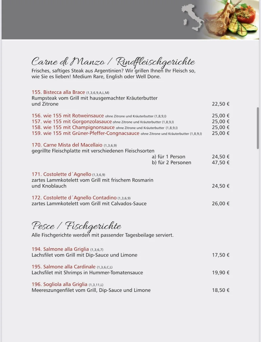 Toscanini – Speisekarte in Hennigsdorf, Brandenburg