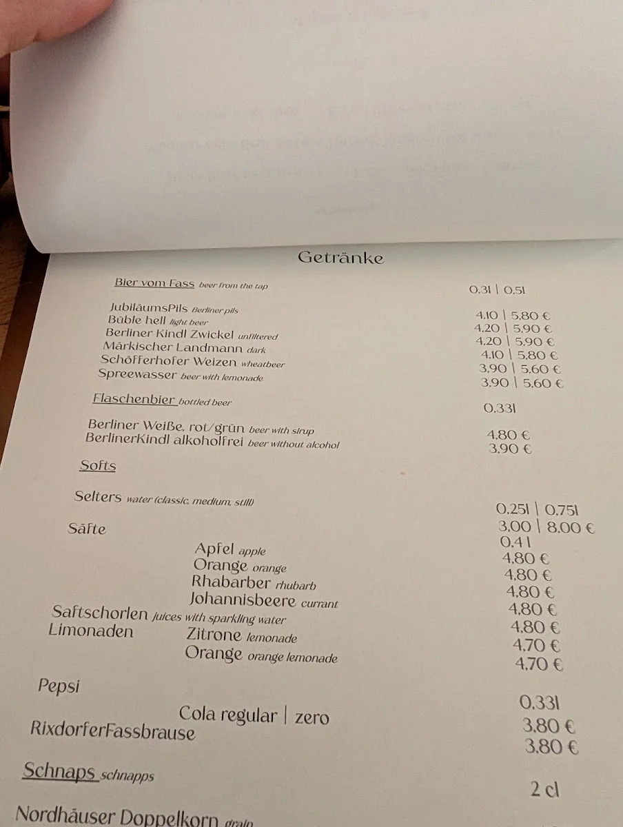 Zur Letzten Instanz – Speisekarte in Berlin