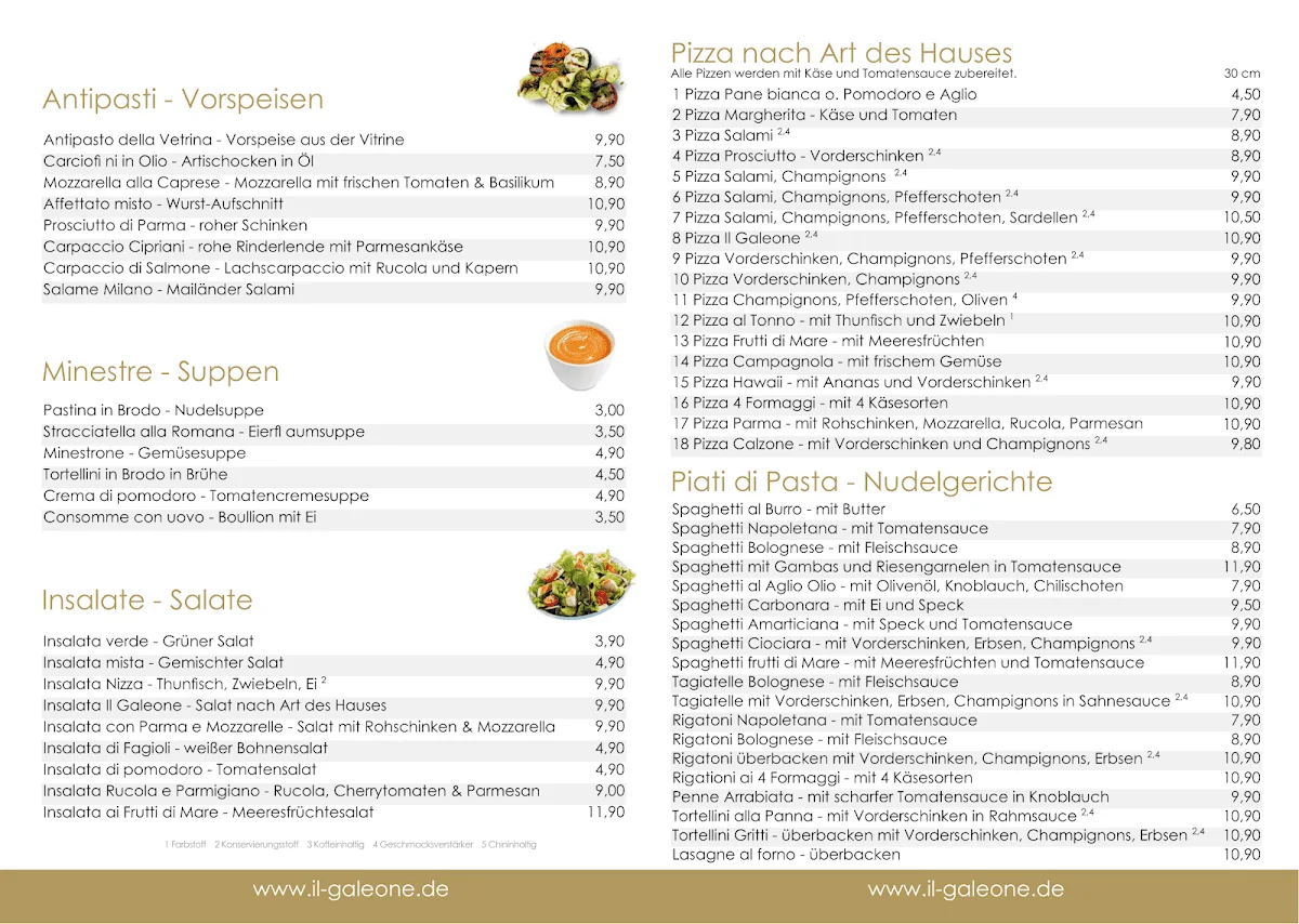 Ristorante Il Galeone – Speisekarte in München, Bayern