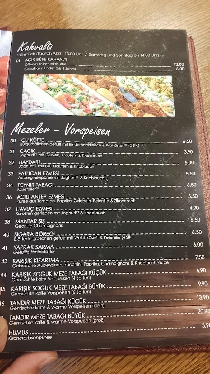 Tandir Türkisches Restaurant Köln – Speisekarte in Köln, Nordrhein-Westfalen