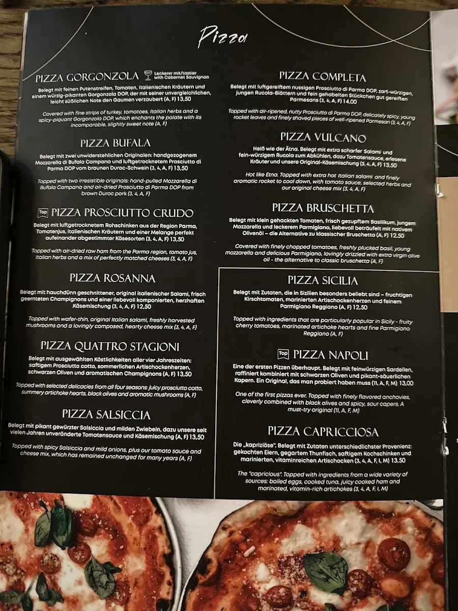 Ristorante Vincenzo – Speisekarte in Hamburg